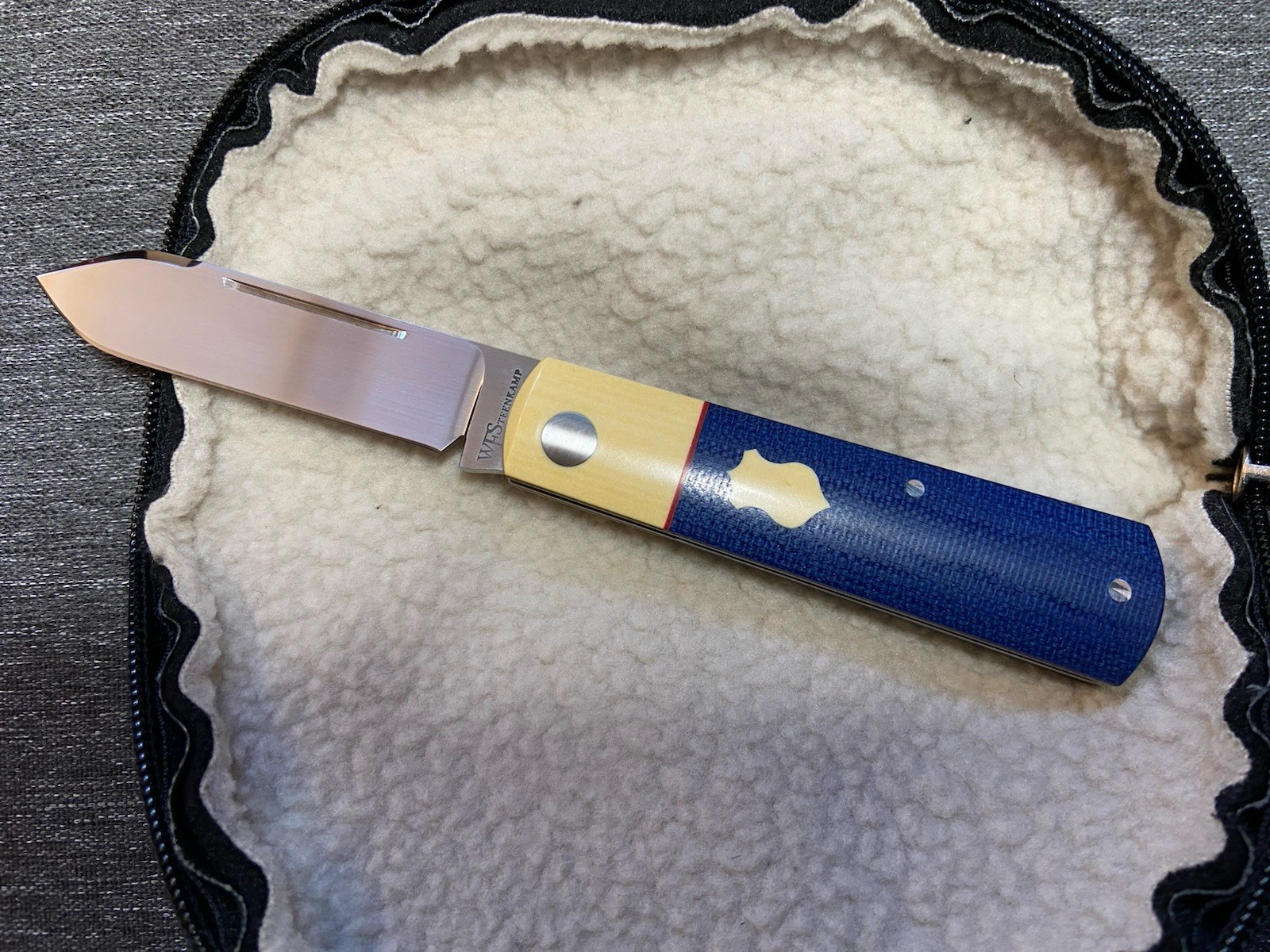 WF STEENKAMP -BLUE MICARTA -Barlow- SLIP JOINT KNIFE
