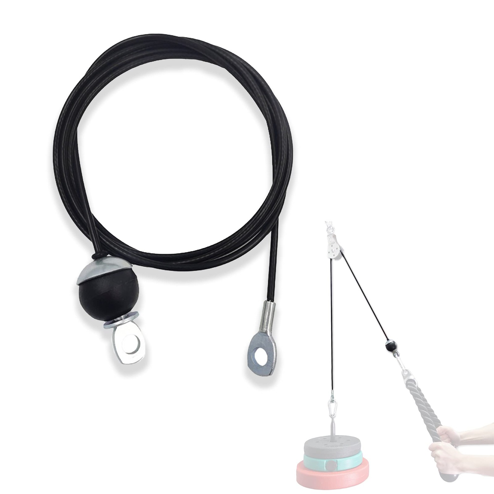 Fitness Gym Customize Cable Fitness Pulley Thick 0.2inch/5mm Heavy Duty Steel...