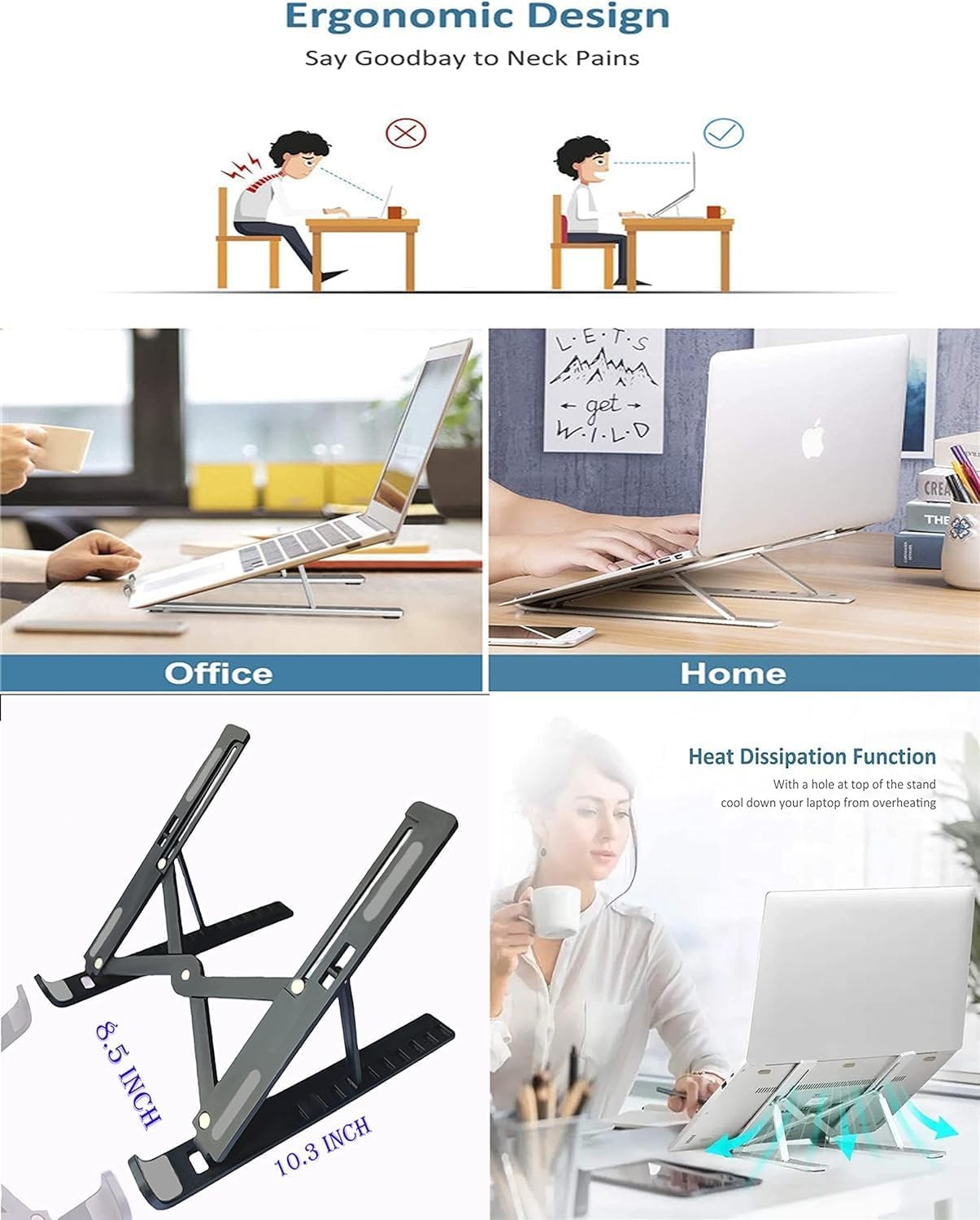 Portable Laptop Stand Adjustable Foldable Notebook Tablet Holder Computer Desk