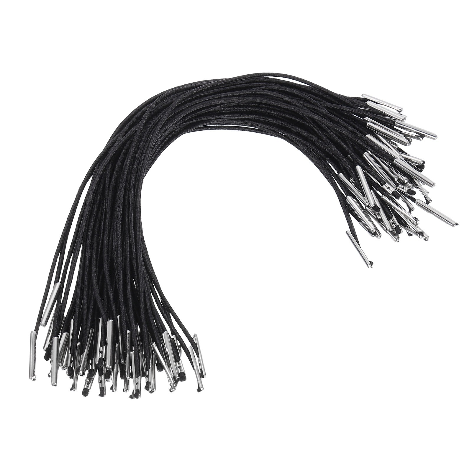 Elastic Barbed Cord, Loop Band with Metal Barbs 8in & 110 Pcs & Black