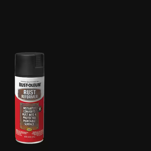 10.25 oz. Rust Reformer Flat Black Spray Paint (6-Pack)