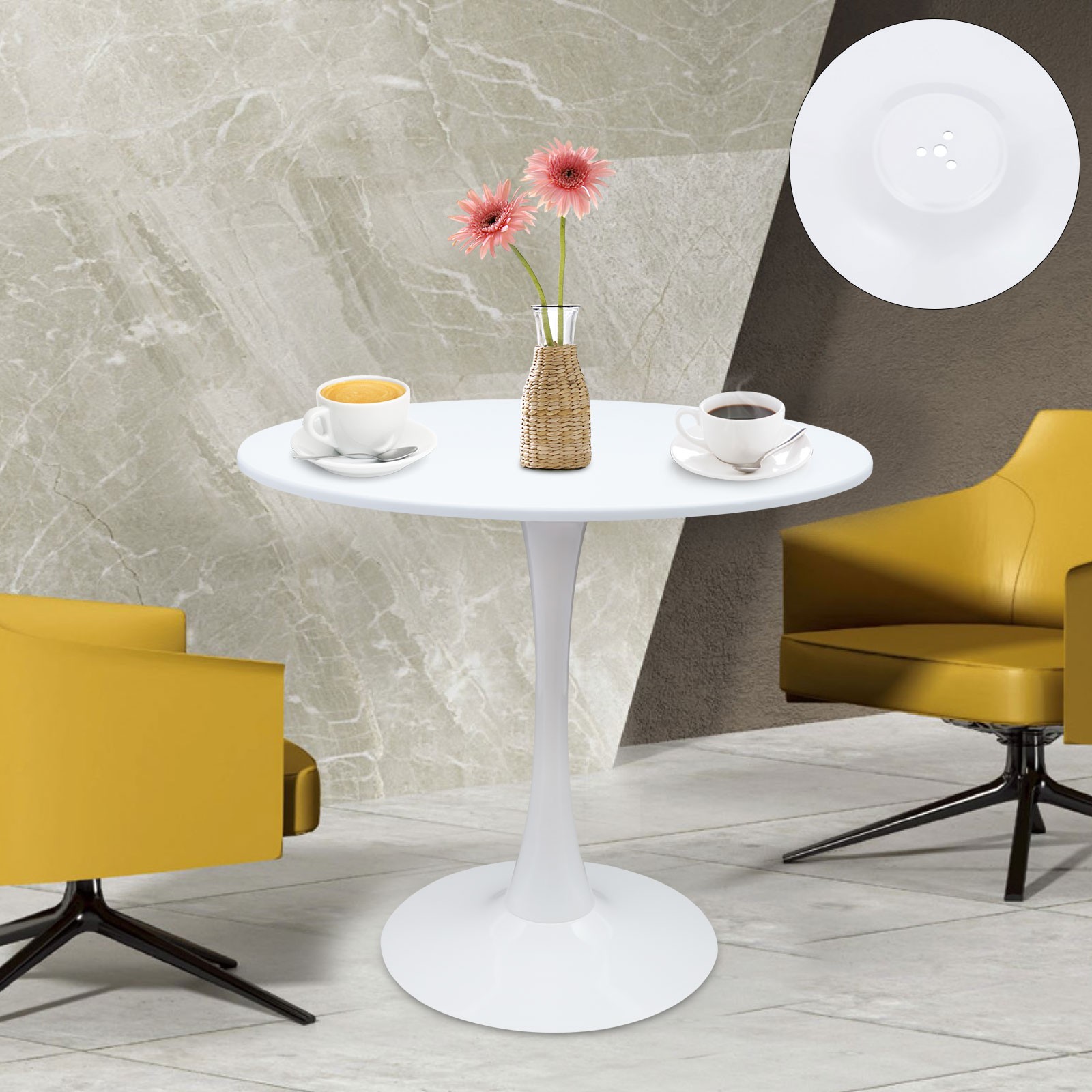 Small Indoor End Table Living Room, Bar,Dining Table, Modern Round Kitchen Table