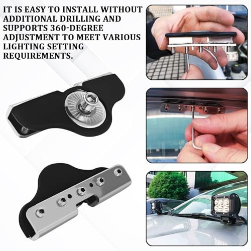 LED Ditch Light Bar Mounting Brackets, Ditch Light Brackets LED Work 2 Pieces