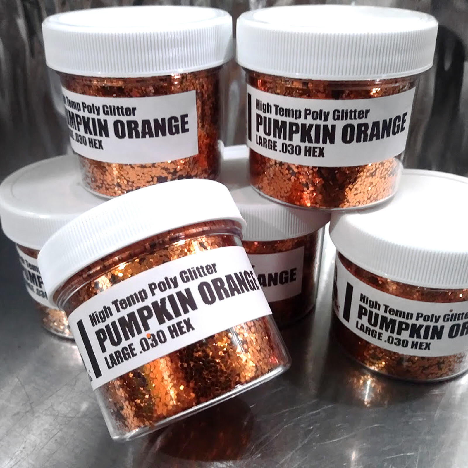 NEW 2 OZ PUMPKIN ORANGE High Temp Glitter .030 Hex Fishing Lure Making plastisol
