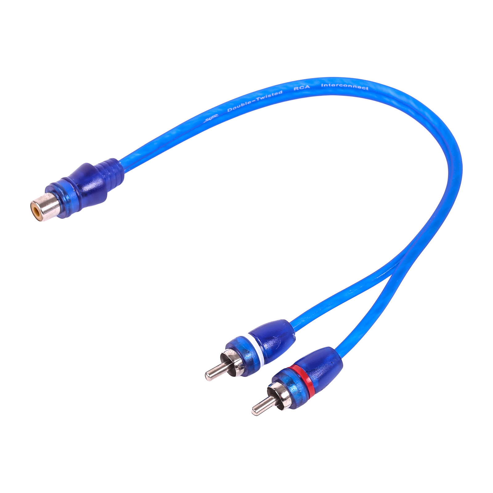 NEW SKAR AUDIO 1-FEMALE TO 2-MALE RCA Y-ADAPTER (12-INCHES) - SKARRCA-1F2M