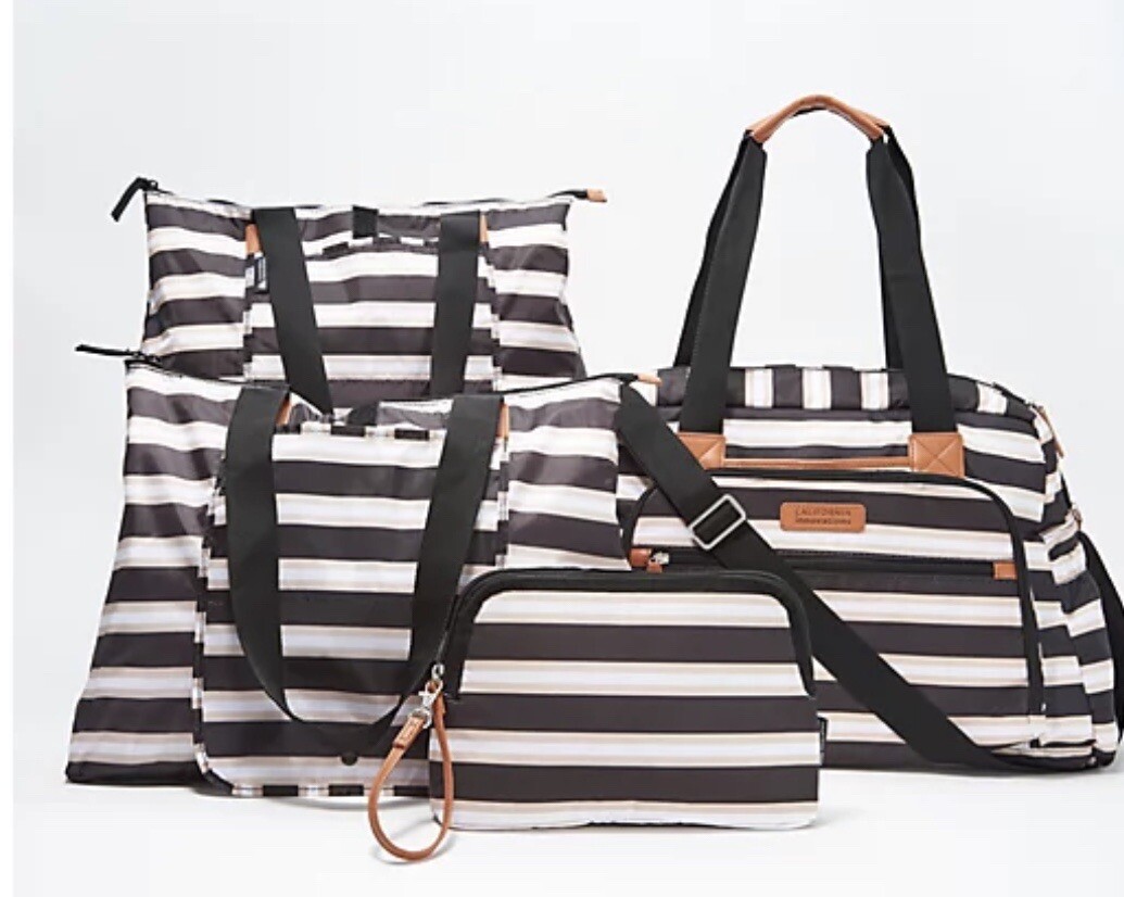 CALIFORNIA INNOVATIONS set of 4 designer INSULATED duffle & CART TOTE Bags NEW