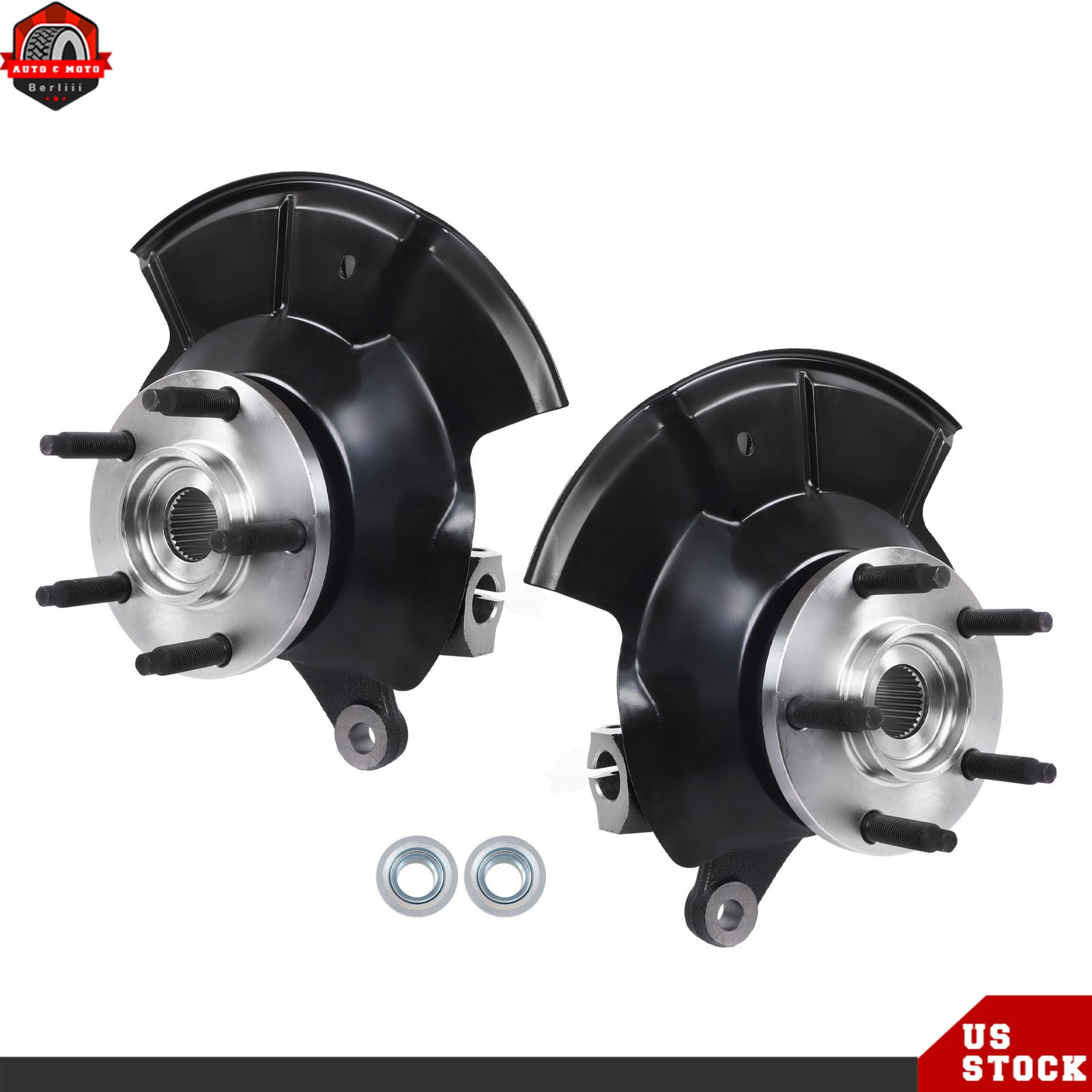 For Ford Edge 2007-2010 Pair Front Wheel Hub Bearing Steering Knuckle Assembly