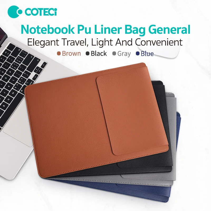 For Laptop Sleeve Case 11 13 14 15 16 inch Macbook Air Notebook PU Leather Bag