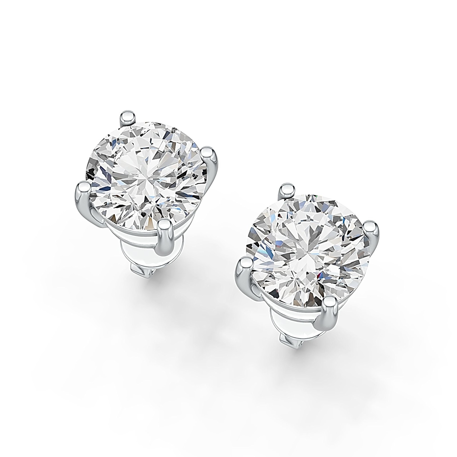 Sterling Silver Semi Mount Earrings Setting Round RD 8x8mm Simple Stud