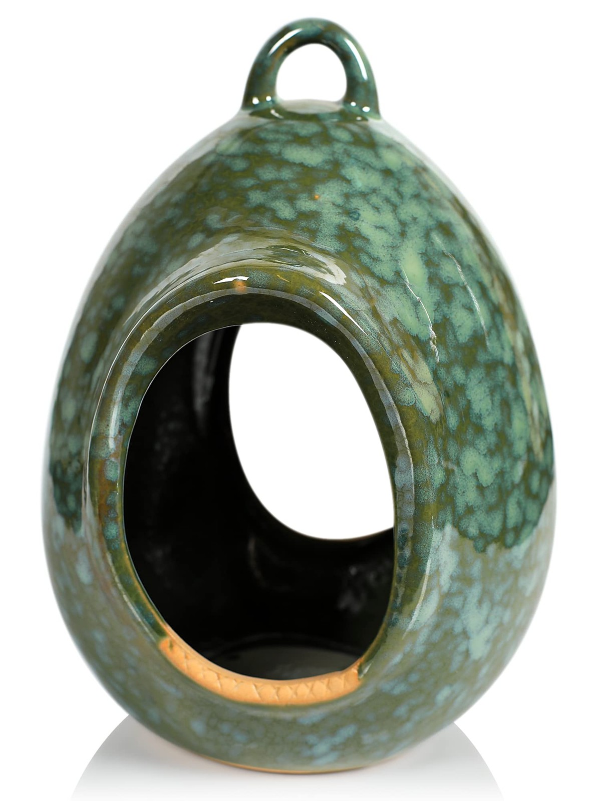 Byer of Maine Egg Fly Through Bird Feeder for Outside, Easy to Refill, Green