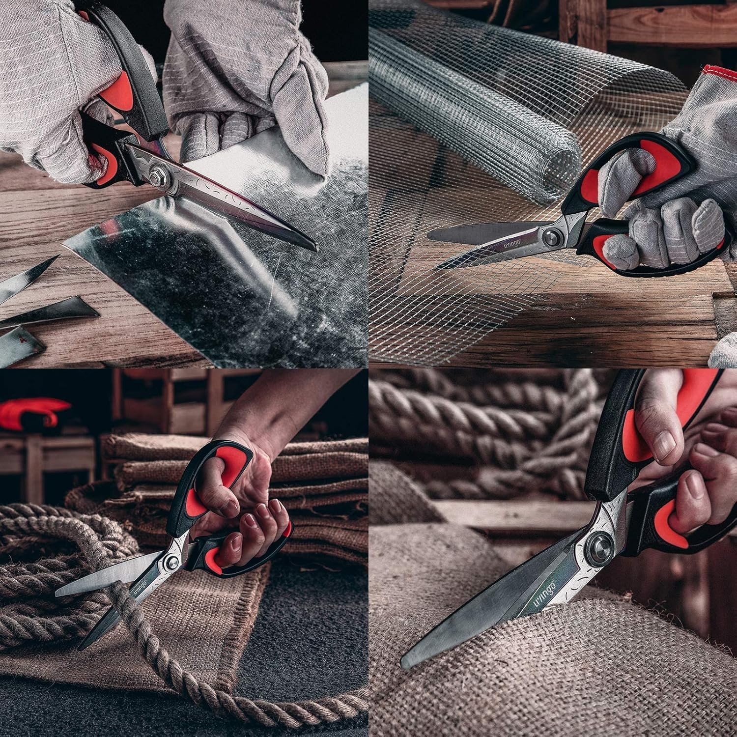 Versatile 10" Heavy-Duty Scissors - Perfect for Gardening and Craft Projects