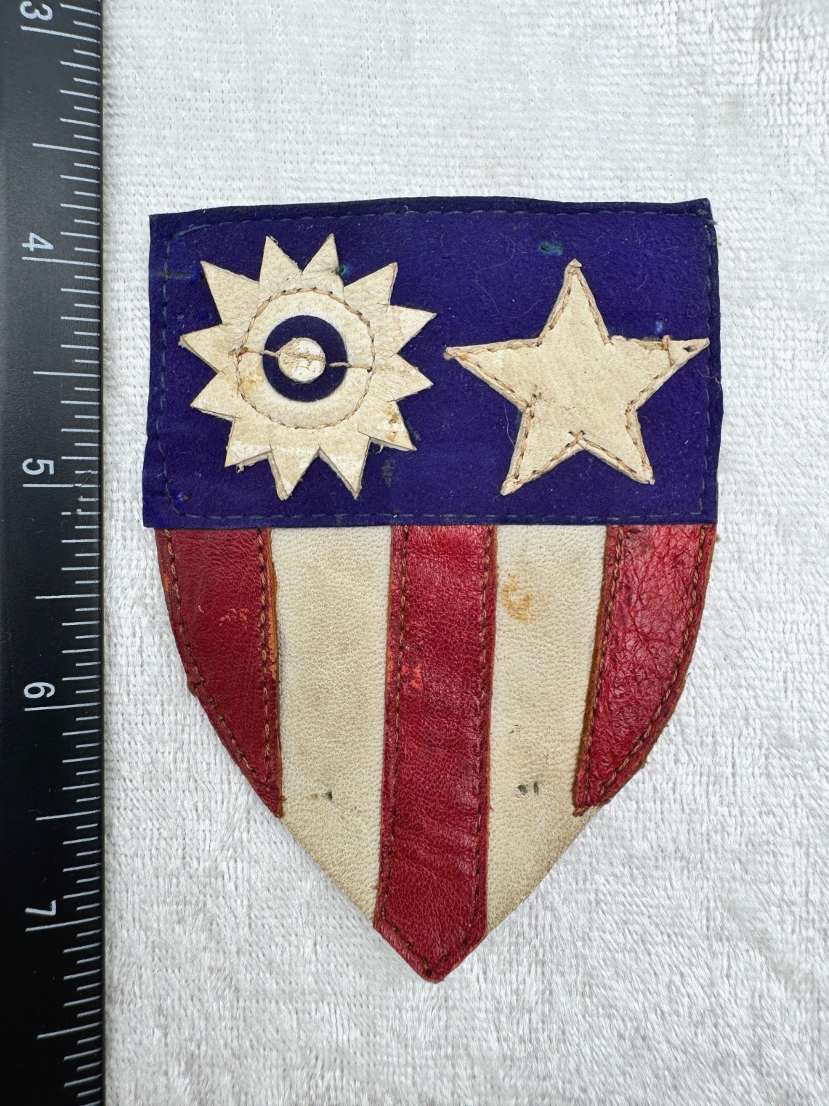 WW2 - WWII USAAF CBI - CHINA BURMA INDIA THEATRE MADE LEATHER PATCH