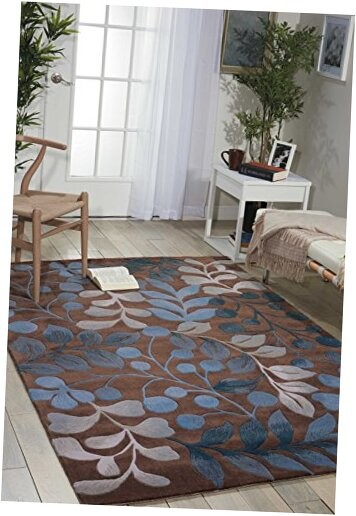 Home Contour Botanical Mocha 5' x 7'6'' Area-Rug, Easy-Cleaning, Non