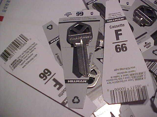 Qty 20 HILLMAN kw1/66 House Key Blank  Cassette F Ships free