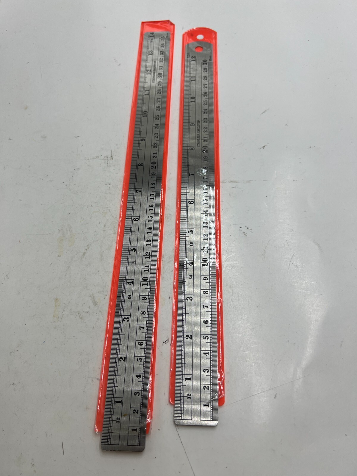 Pack of 2 - Mr. Pen Steel Rulers 12, 14 inch Metal Rulers, Stainless Hardened
