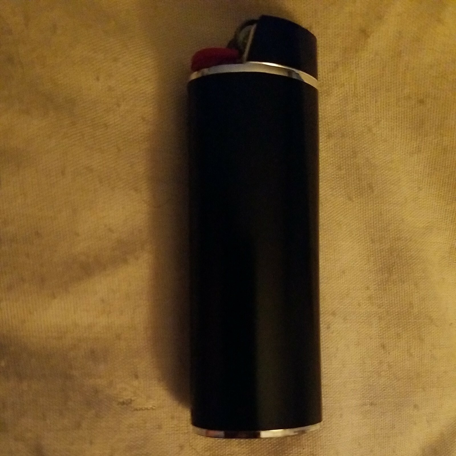 Vtg Lighter Case Black Metal Sleeve Western Cover Enamel Holder for Bic New USA