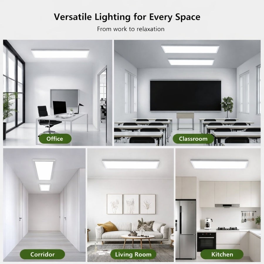 1x4 LED Flat Panel Light 50W 5CCT Dimmable Surface Mount Ceiling 120V