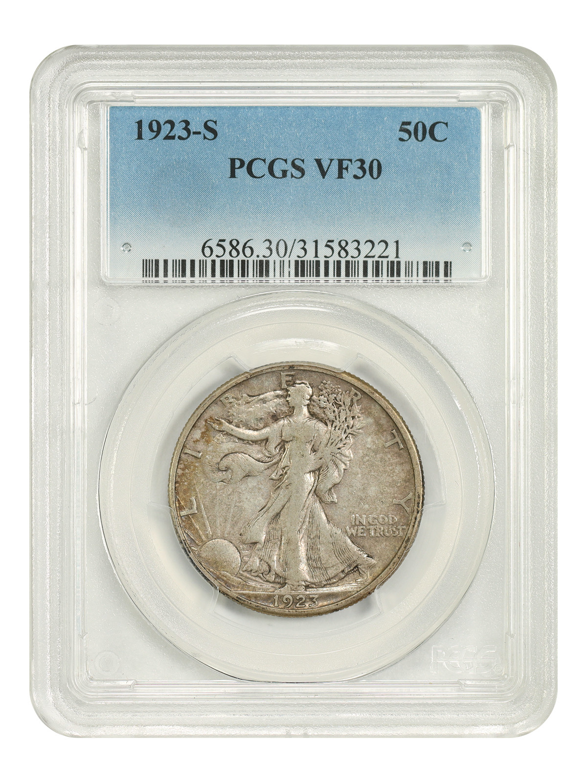 1923-S 50C PCGS VF30 - Walking Liberty Half Dollar - Scarce Early Walker