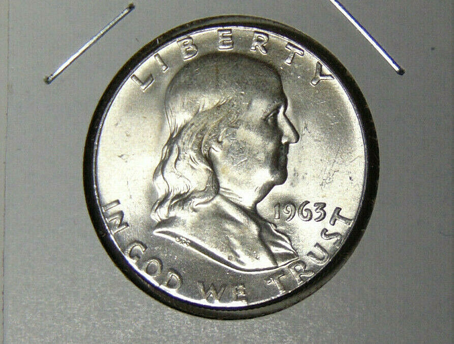 1963-P Franklin Silver Half Dollar Bold Rims Bold Details (41621)