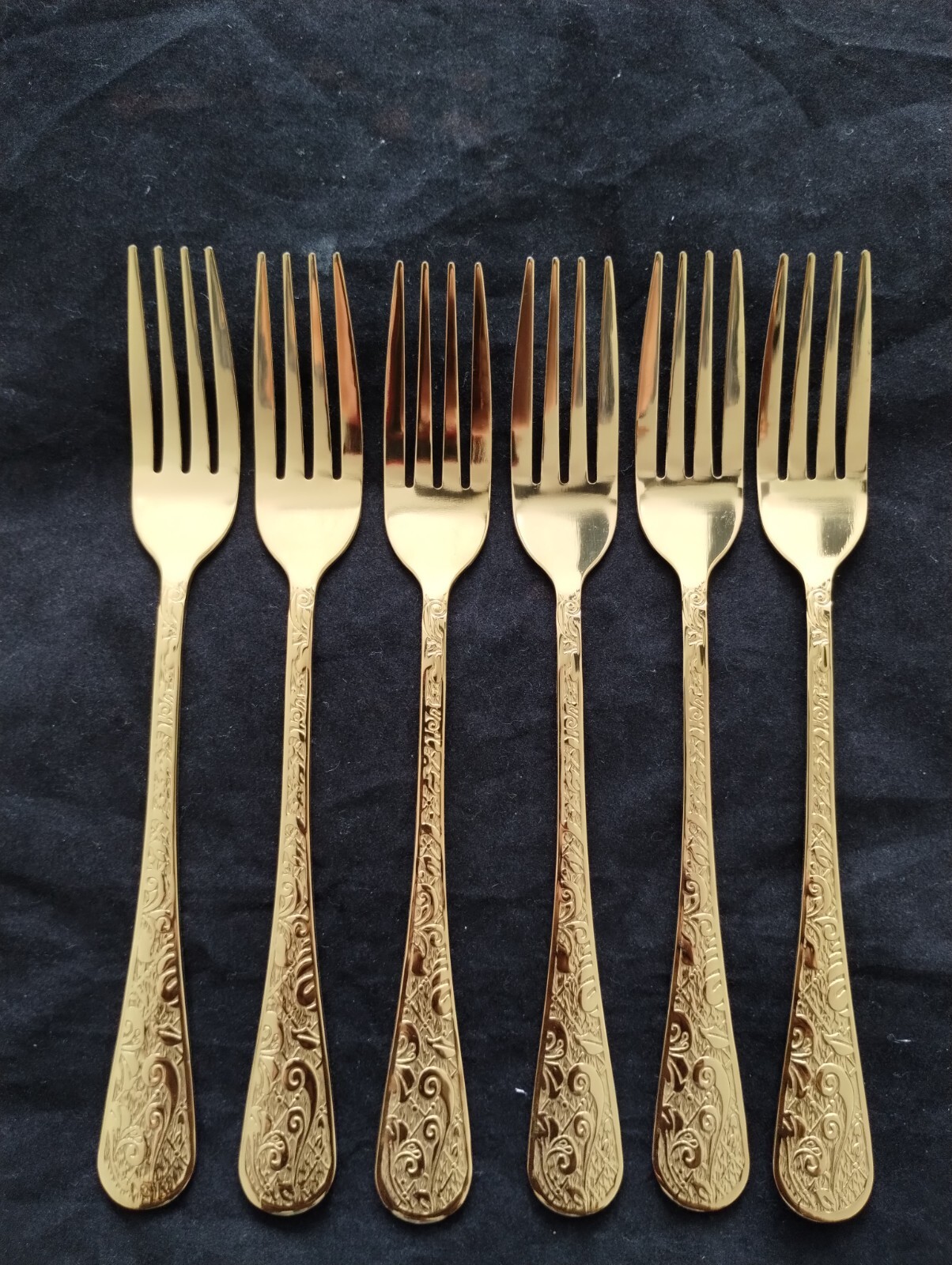 8 " GOLD TONE | DINNER FORKS | TABLE SPOONS | FORK SPOON SETS 6 Pc & 12 pc