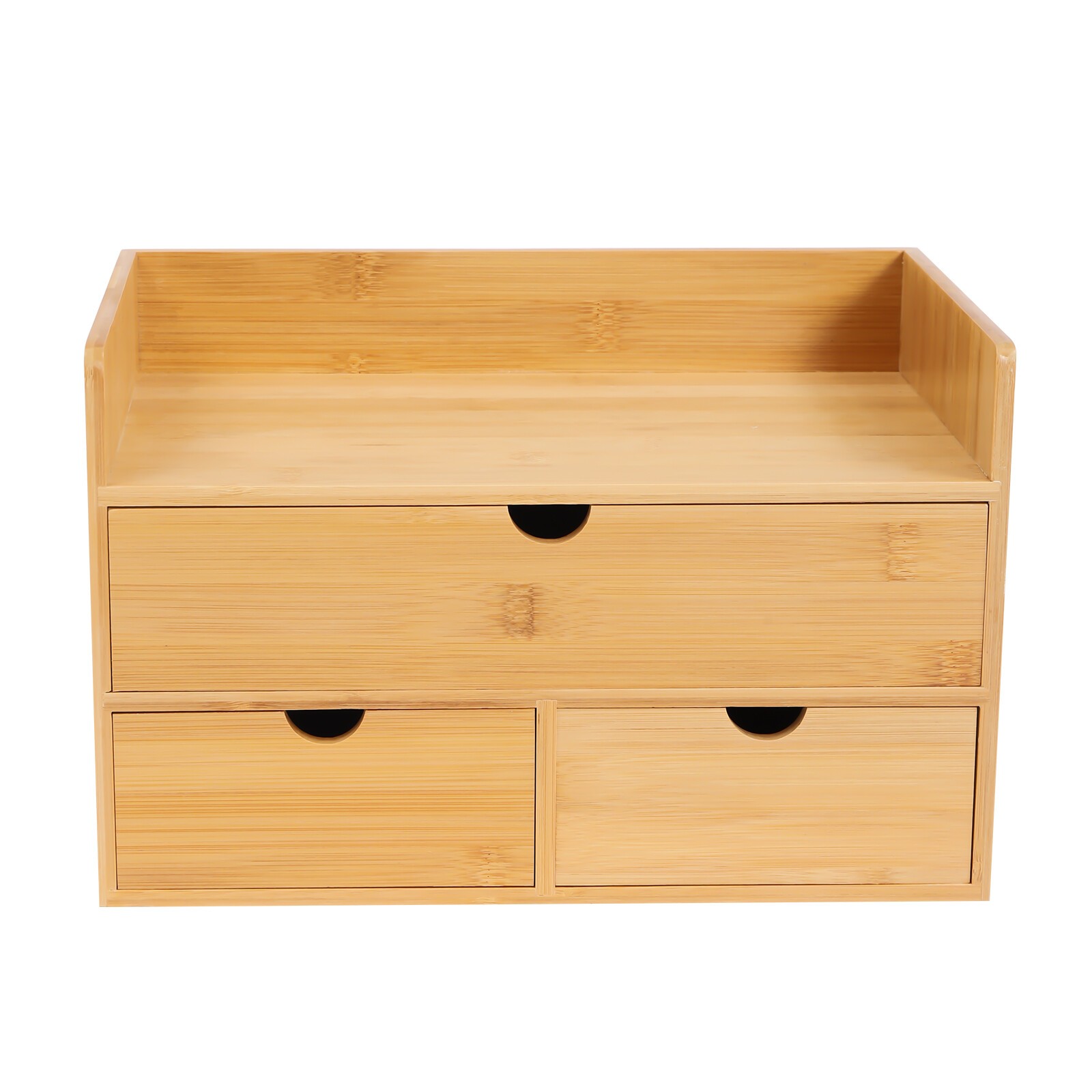 Bamboo Desk Organizer Drawer Tabletop Storage Organization Box Home Office