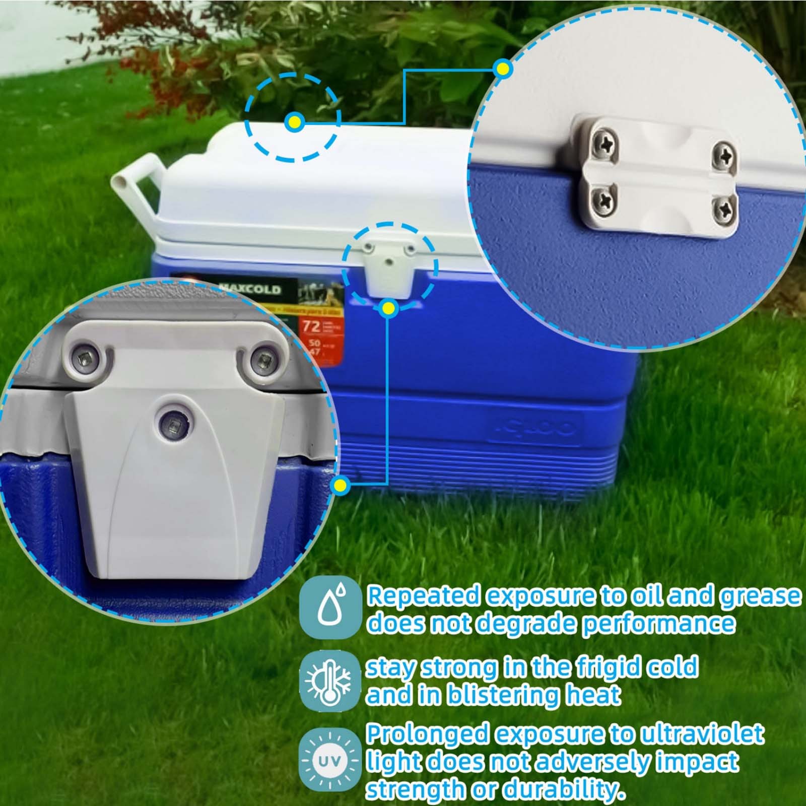 Professional Cooler Parts Replacement Kit Compatible for Igloo 25-165 Quart