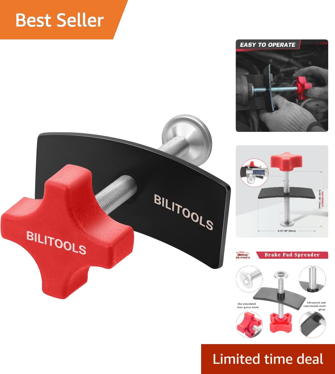 Durable Alloy Steel Brake Pad Spreader & Piston Compressor Tool - Standard Size