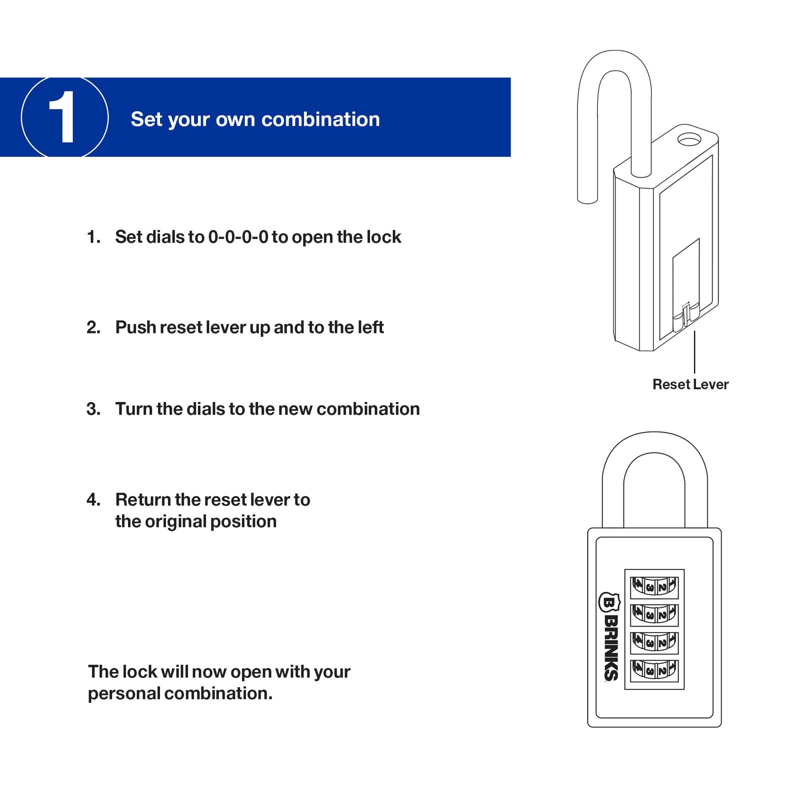 - Resettable - Body Chrome Plated Shackle Navy