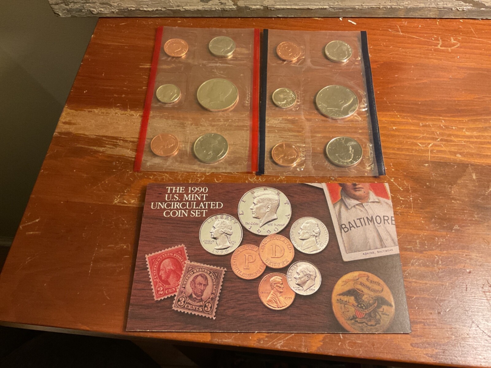 1990 US Mint Uncirculated Coin Set Philadelphia and Denver Mints, 10 Total Coins