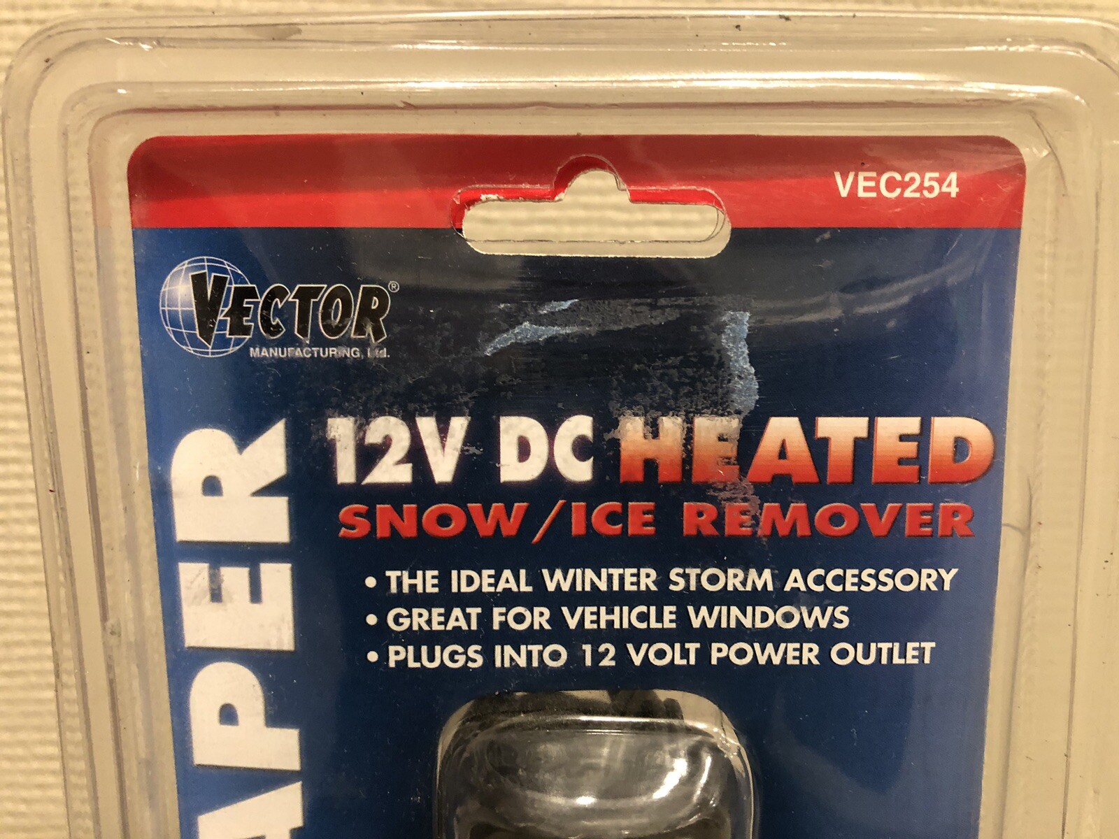 Vector 12V DC Heated Snow/Ice Remover Electric Scraper (VEC254) NIP