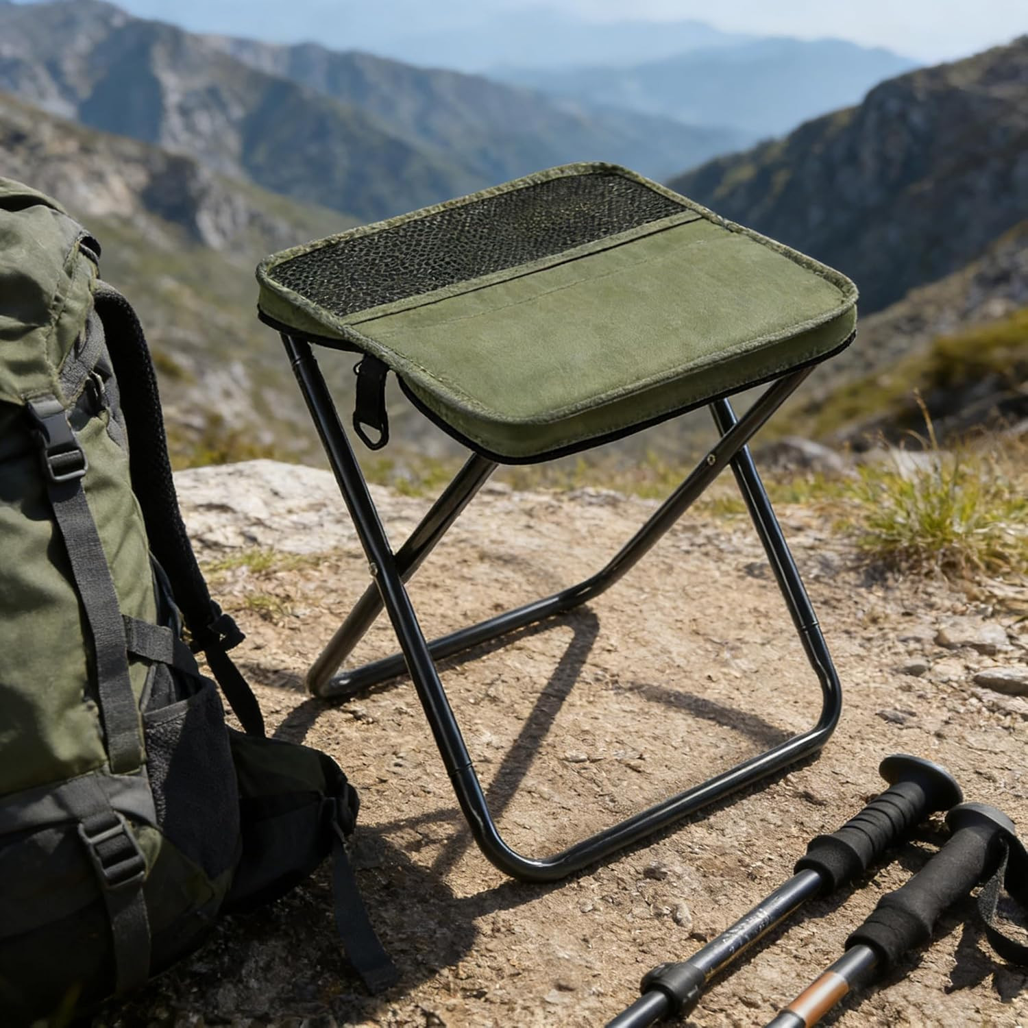 Outdoor Backpack Folding Stool, Pencil Case Stool, Portable Lightweight Camping