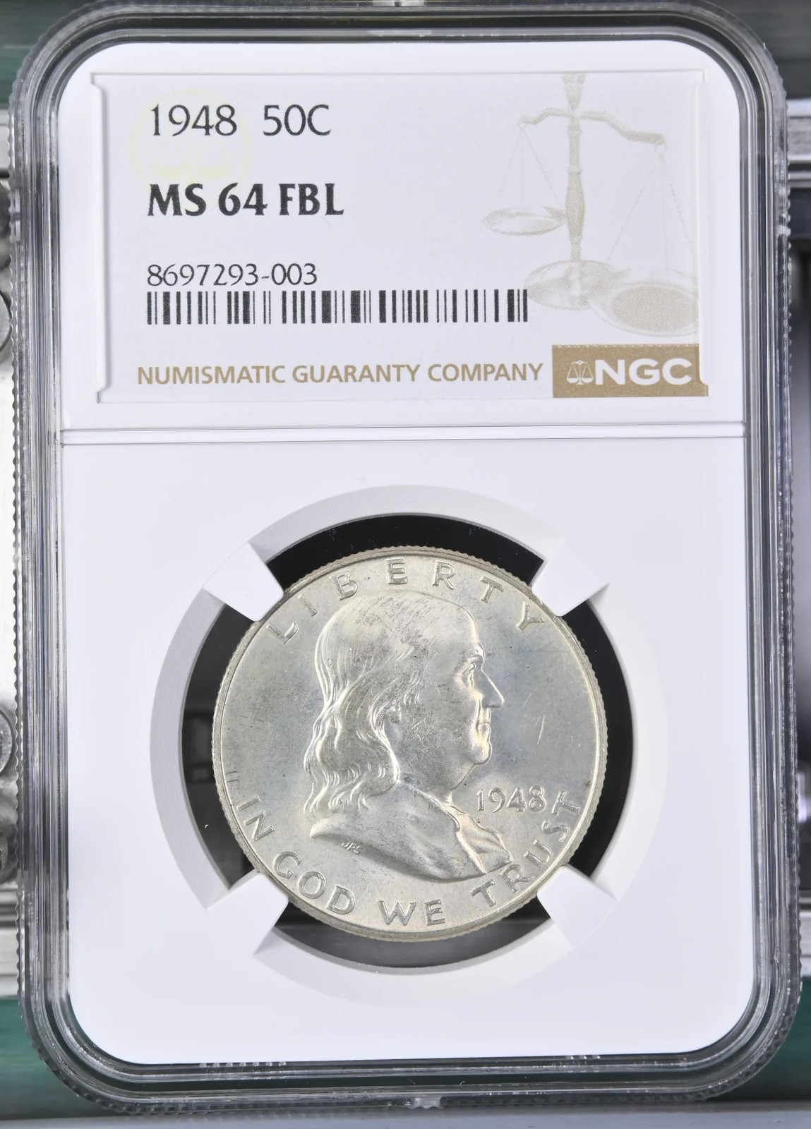 1948 Half Dollars Franklin NGC MS-64 FBL