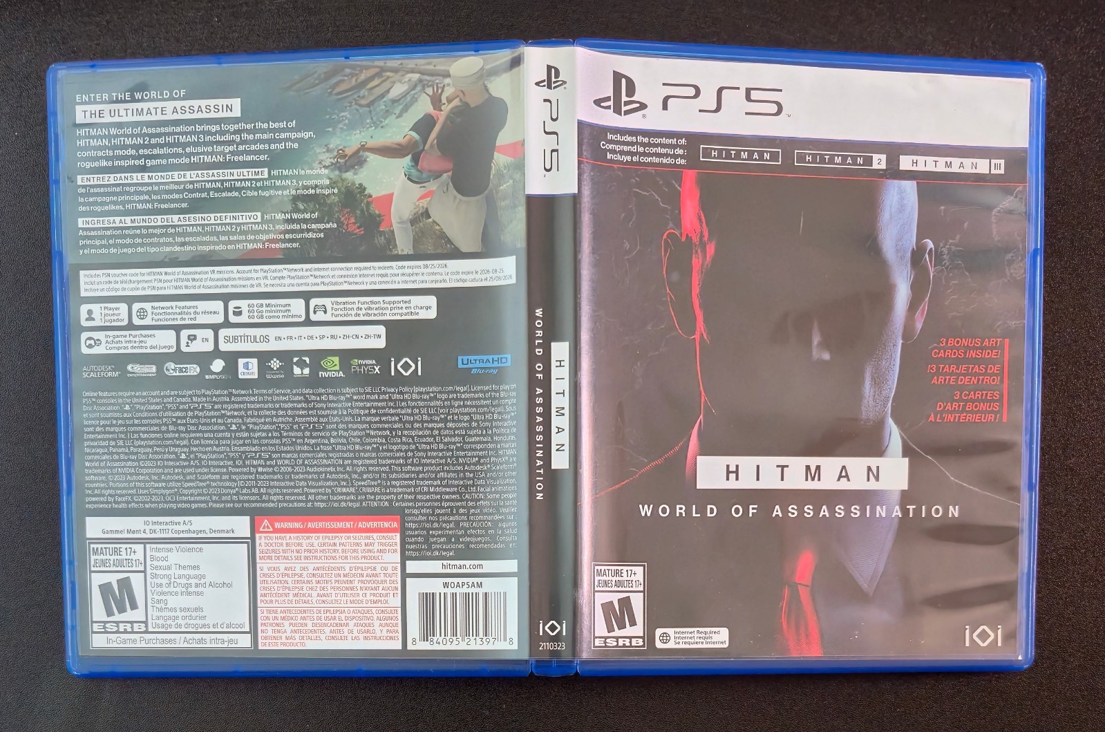Hitman World of Assassination Sony PlayStation 5 PS5 Original Replacement Case