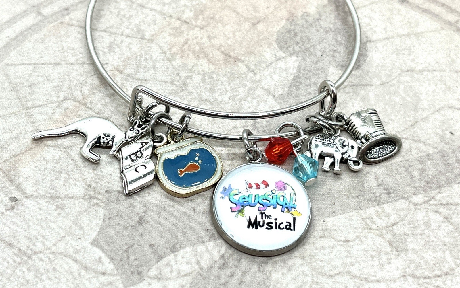 Seussical the Musical Broadway charm bracelet -stainless steel bangle