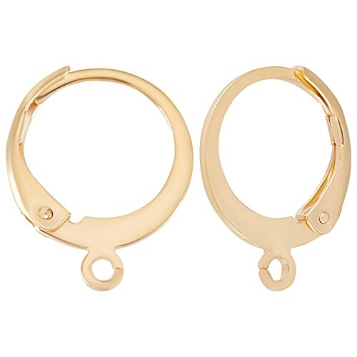 50Pc Leverback Earring Findings 24K Gold Plated Earring Hooks for Jewelry Making