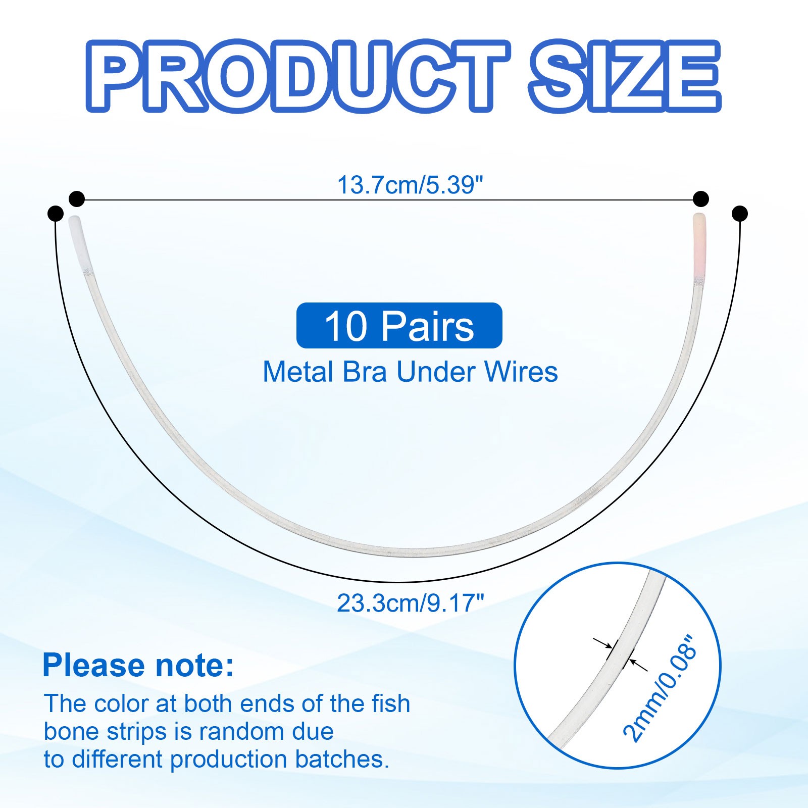 10 Pair Metal Bra Under Wires Bra Wire Replacement Bra Supporters(40)