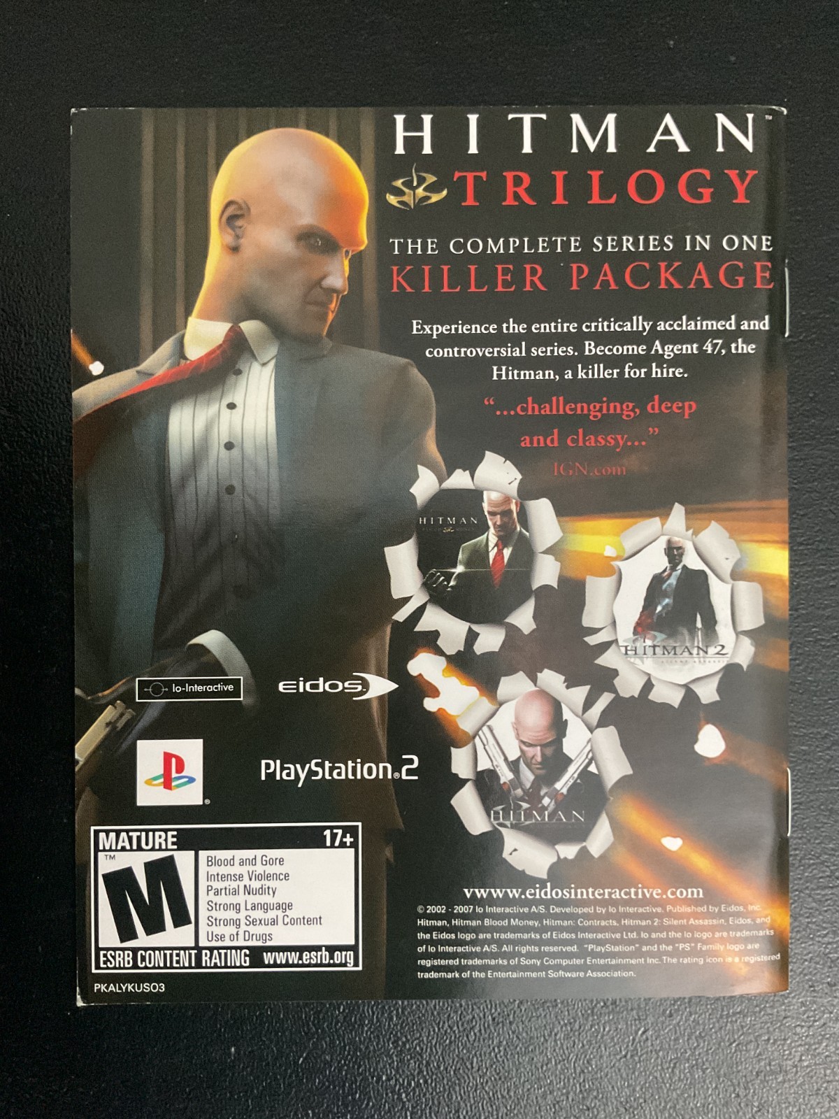 Kane & Lynch Dead Men PS3 PlayStation 3 Instruction Manual Only