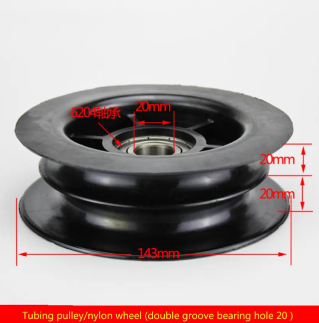 Forklift Parts  Pulley Plastic Door Frame Wheel Double Slot Bearing φ20mm