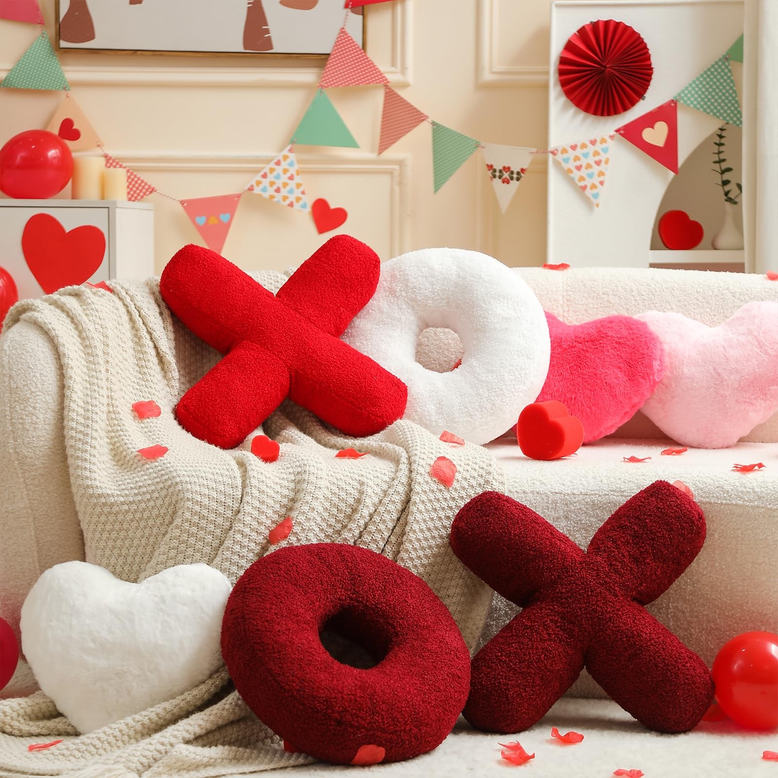 XO Pillows, Love XO Shaped Pillow, Red Throw Pillows, Love Pillow Gifts, Ultr...