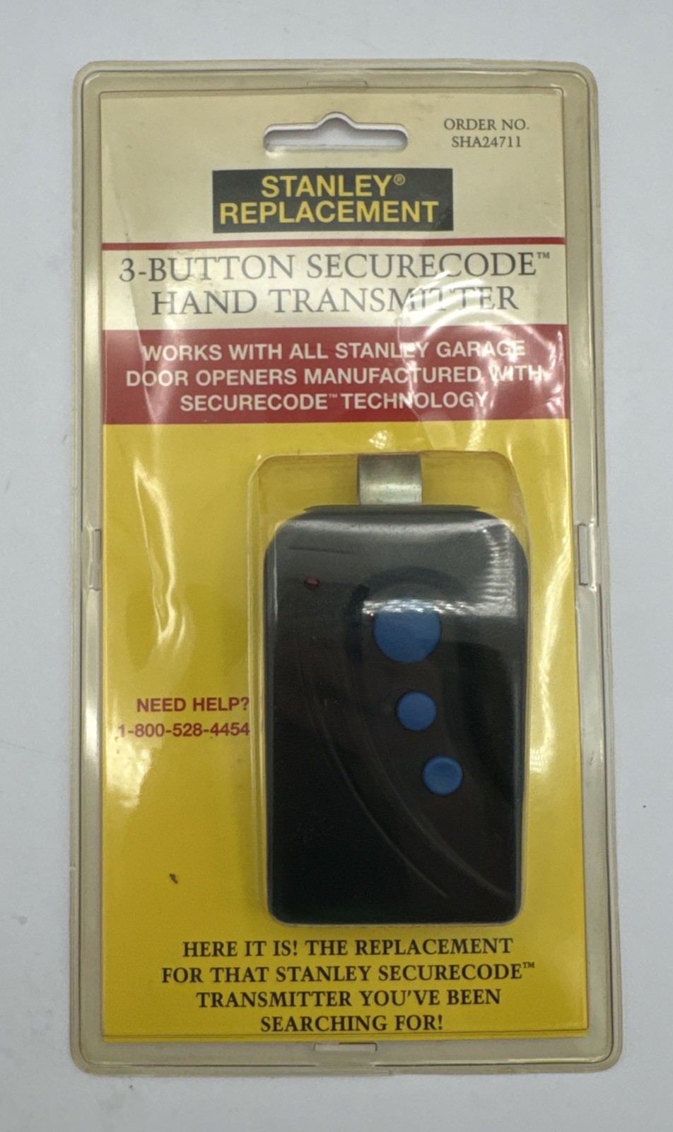 Stanley Replacement 3- Button Secure Code Hand Transmitter New Sealed