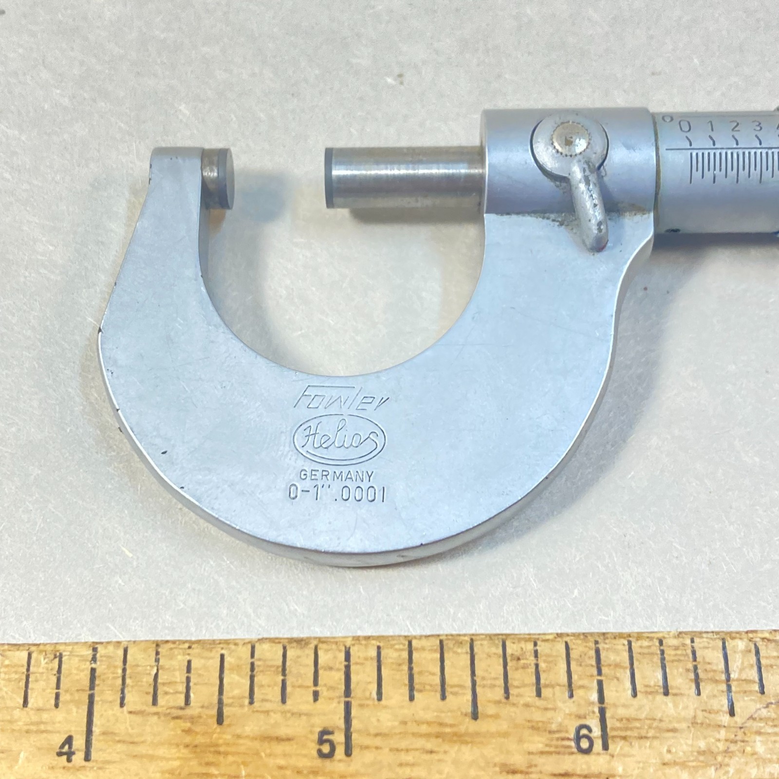 Fowler Helios Outside Micrometer 0-1" .0001" Thimble Lock Germany