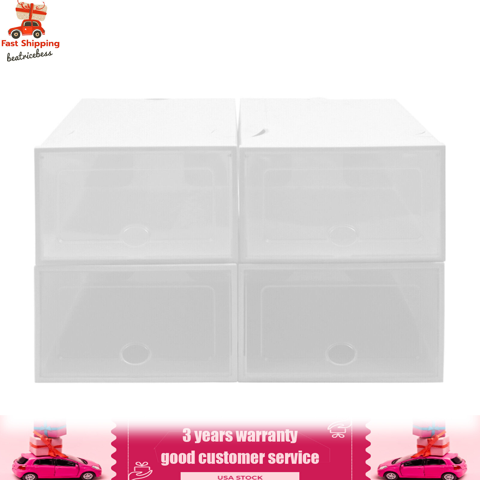 20Pcs Plastic Shoes Storage Box Stackable Display Case Sneaker Organizer Case
