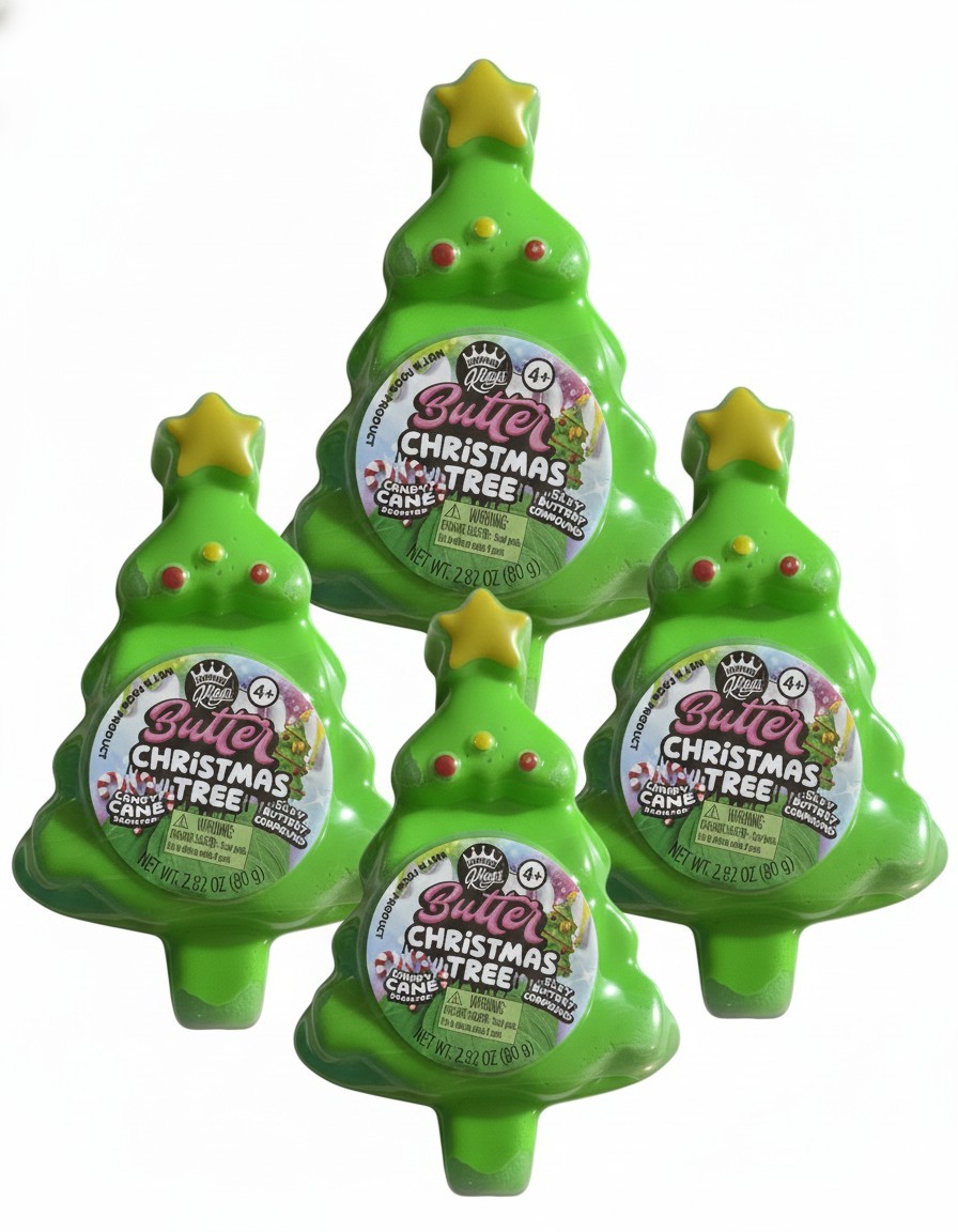 LOT of 5 Compound Kings Butter Christmas Tree Slime Candy Cane Scented NEW NWT