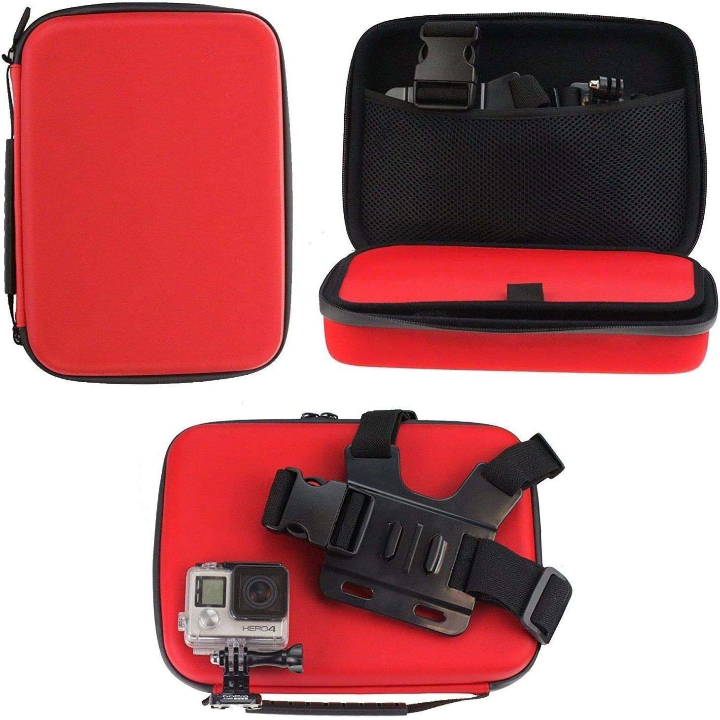 Navitech Red Hard Case For SJACAM sj8 pro Action Camera