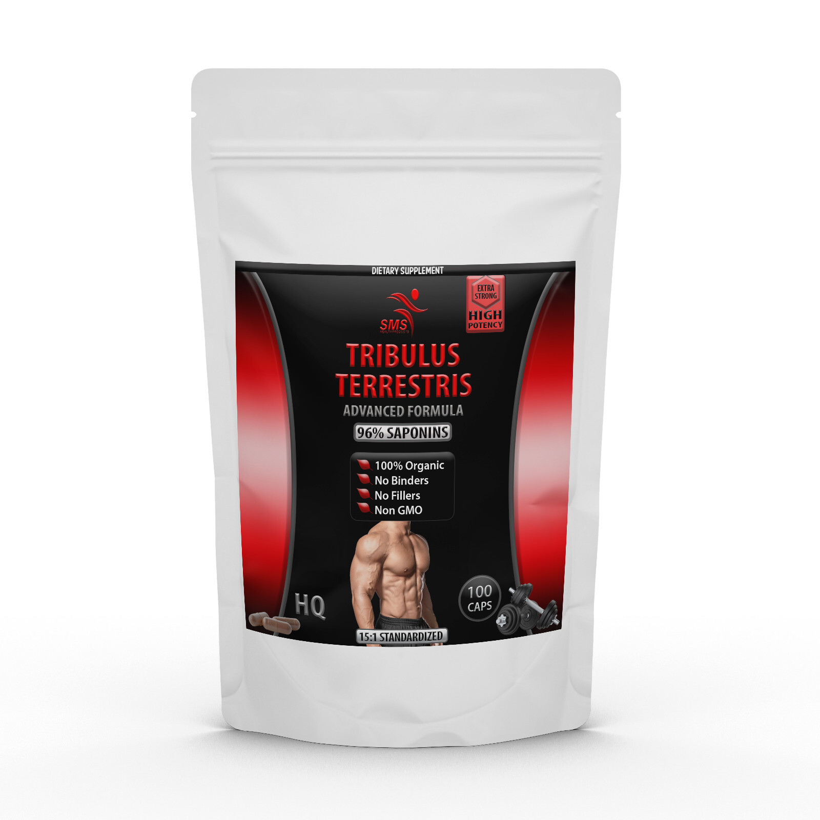 TRIBULUS TERRESTRIS 96% SAPONINS 7500mg WORKOUT FITNESS SUPPLEMENT 100 CAPS