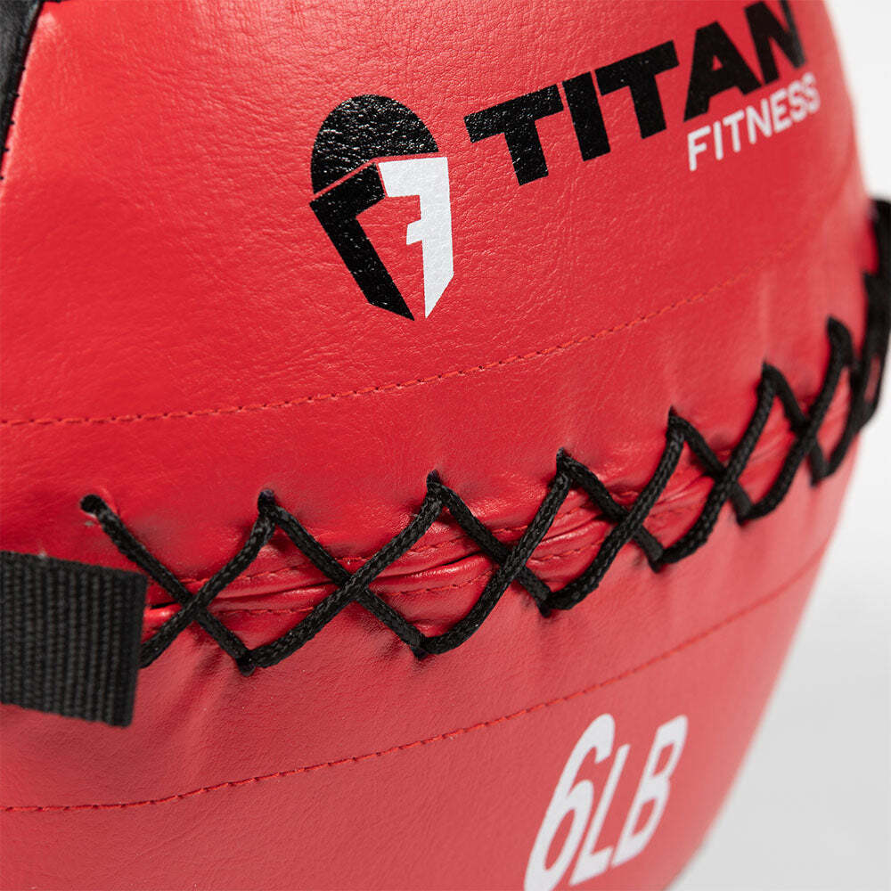Titan Fitness 6 LB Soft Leather Medicine Wall Ball, Color-Coded Weight Ball
