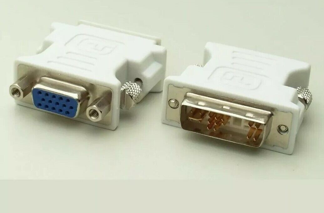 White DVI-A Male to VGA 15 Adapter HD15 Female Video Single Link DVI-A to VGA 44