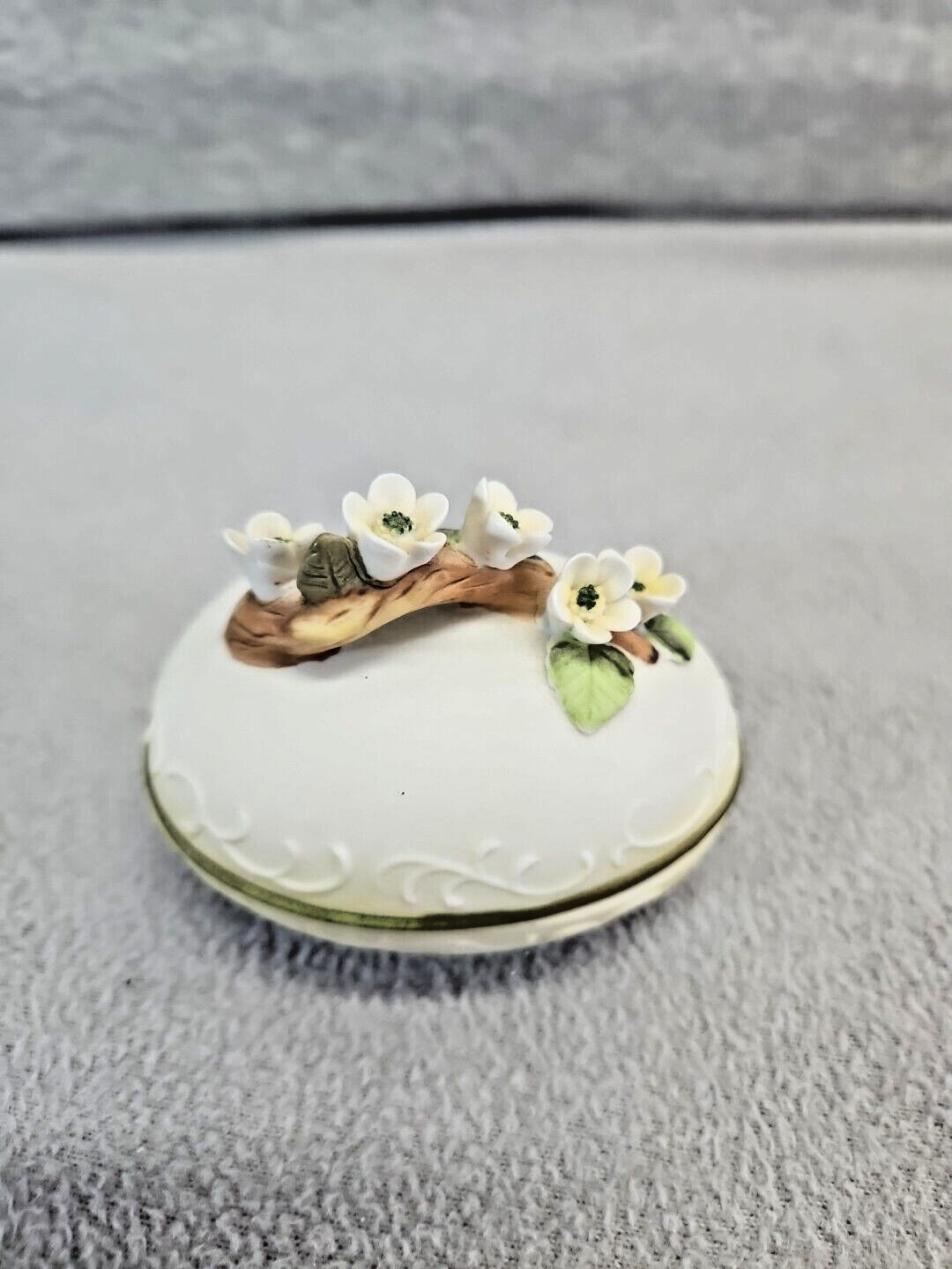 Lefton China Egg Trinket Box Hand Painted (3s2)
