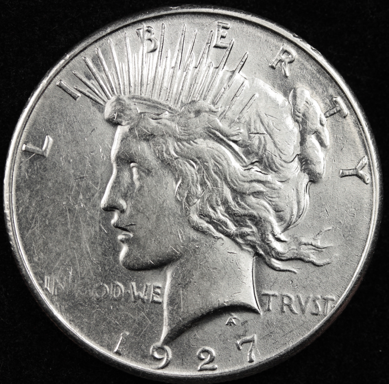 1927-s Peace Silver Dollar.  A.U. (Inventory A)