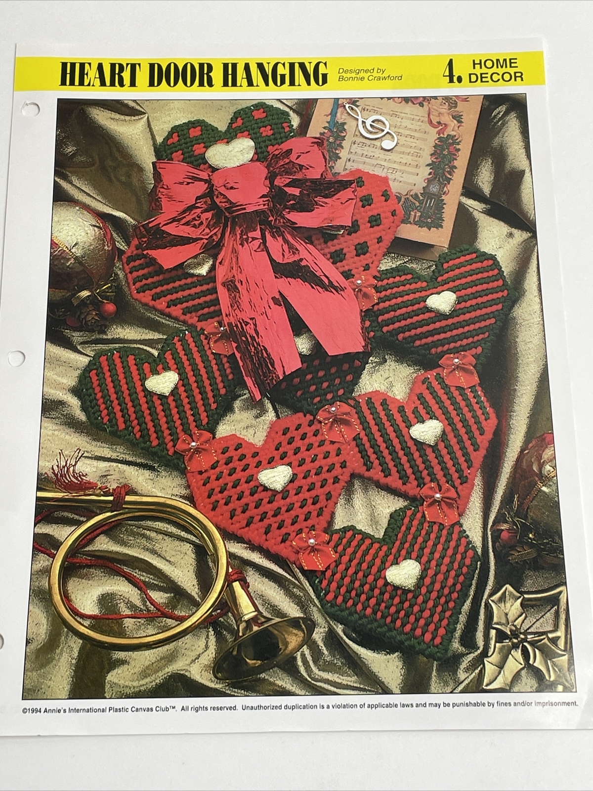 Annie's Attic Heart Door Hanging Plastic Canvas Pattern